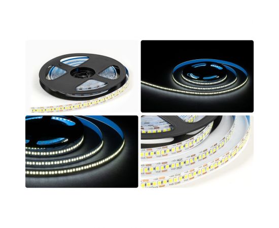 Светодиодная лента OGM 12В, 19,2Вт/м, smd2835, 240д/м, ip20, 19лм/чип, подложка 10мм, 5м, 6500к. / LSE-267 – изображение 7