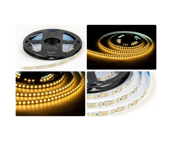 Светодиодная лента OGM 12В, 9,6Вт/м, smd2835, 120д/м, ip20, 7лм/чип, подложка 8мм, 5м, 3000к. / LSE-256 – изображение 7