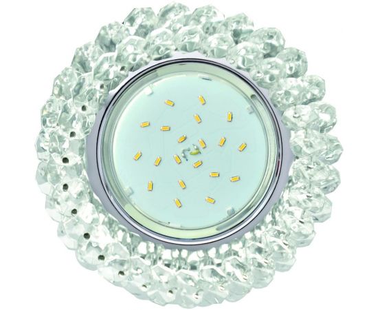 Светильник Ecola GX53 H4 5341 Glass круглый с хрусталиками, прозрачный, хром 56x120 FW53RYECB 