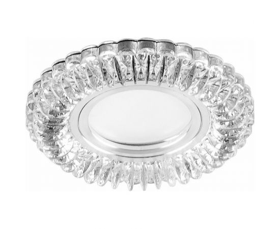 Встраиваемый потолочный светильник FERON со светодиод подсветкой, прозрач, хром, CD904 28977 