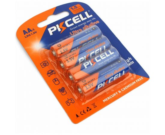 Щелочной/алкалиновый элемент питания PKCELL тип - AA 4 шт в блистере LR6-4B 