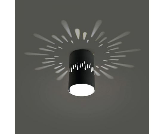 Светильник д��я натяжных потолков Feron HL350 12W, 230V, GX53 и подсветка 1W, 4000K, черный, 41454 