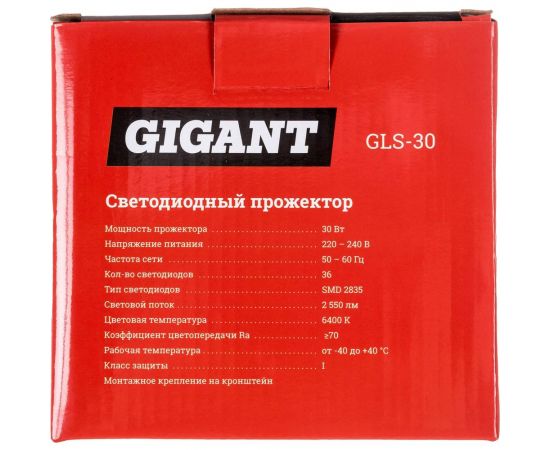 Светодиодный прожектор Gigant 30W 6400К 220V GLS-30 – изображение 13