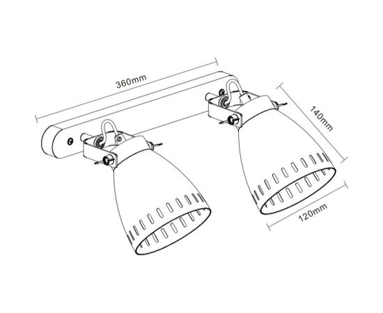 Настенный светильник Camelion WML-428-2 С02 чёрный, New York, 2хE27, 40Вт, 230В, металл 13062 – изображение 2