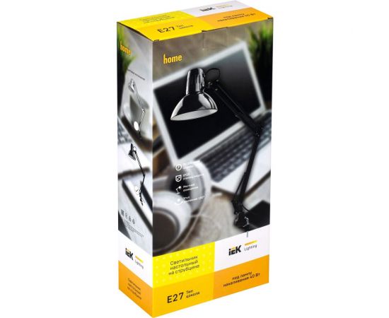 Настольный светильник IEK 1014 на струбцине, Е27, черный LNNL4-1014-2-VV-40-K02 – изображение 2