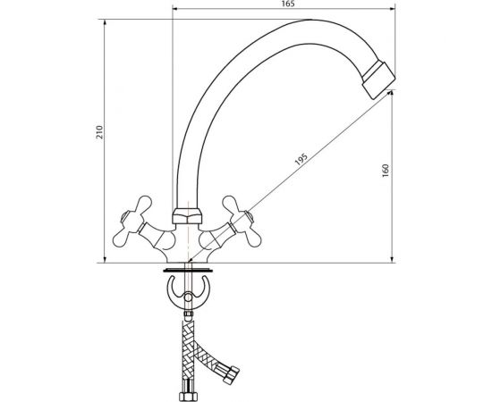 Смеситель для мойки/умывальника СЛАВЕН двуручный СЛ-ДВ-О11 – изображение 3