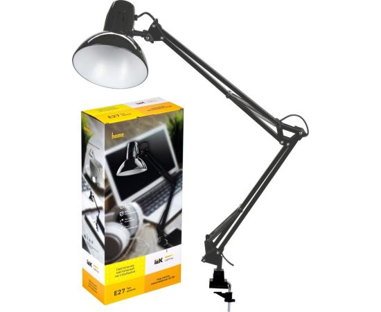 Настольный светильник IEK 1014 на струбцине, Е27, черный LNNL4-1014-2-VV-40-K02 – изображение 3