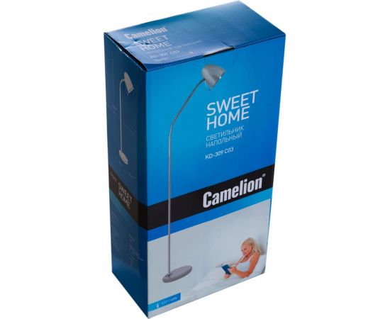 Напольный светильник, торшер, серебро 230V 40W E27 Camelion KD-309 C03 11485 – изображение 4