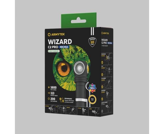 Фонарь Armytek Wizard C2 Pro Nichia Magnet USB Теплый свет F06801W – изображение 5