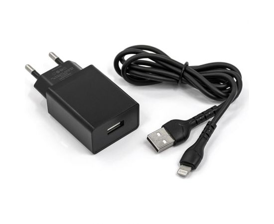 Сетевое зарядное устройство Mirex U16i, 1хUSB-А, 2.4А + кабель AM-8pin 1 м, черный, в коробке 3701-U16iBK 13701-U16iBK – изображение 7