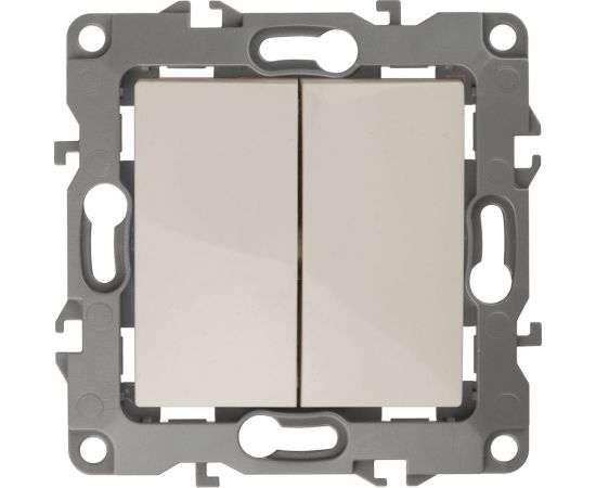 Двойной переключатель ЭРА 12-1106-02 10АХ-250В, IP20, слоновая кость Б0014664 