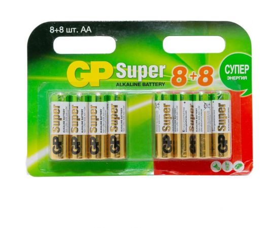 Алкалиновые батарейки GP Super Alkaline 15А АA - 16 шт. 15A8/8-2CRD16 