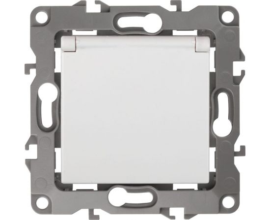 Розетка ЭРА 12-2103-01 2P+E Schuko со шторками с крышкой, 16АХ-250В, белый Б0014693 