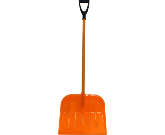 Снеговая лопата из поликарбоната с алюминиевым черенком и ручкой CARBOLUX ПК-Оригинал оранжевый 00111 