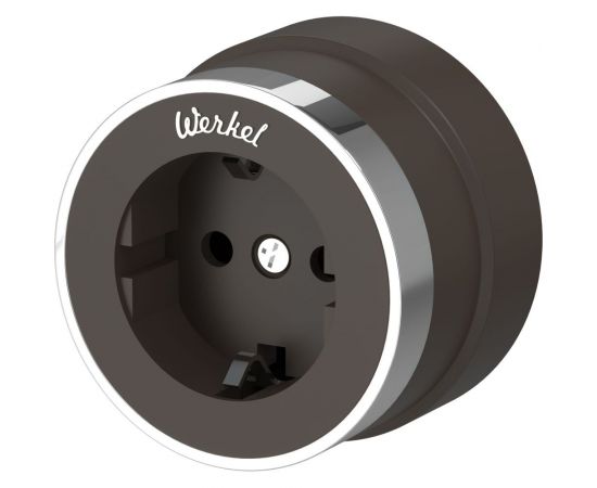 Розетка с заземлением WERKEL W5871052/ Vintage (мокко матовый/хром) a055927 