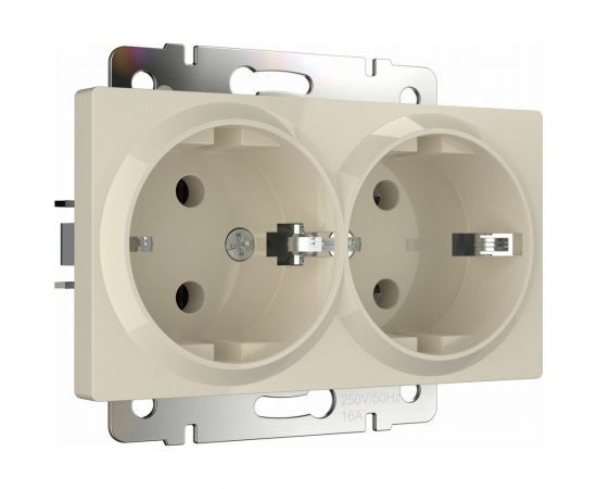 Двойная розетка WERKEL W1172003 с заземлением, слоновая кость a051465 