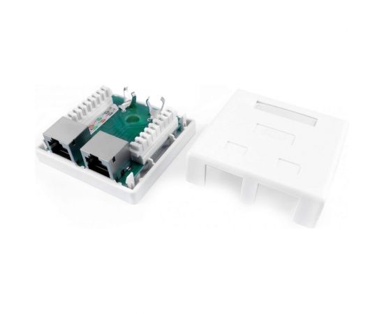 Компьютерная розетка Hyperline, SB1-2-8P8C-C6-SH-WH RJ-45 8P8C, категория 6, экранированная 430237 