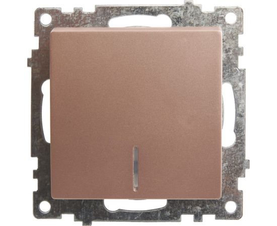 1-клавишный выключатель STEKKER с индикатором (механизм) GLS10-7101-02, 250В, 10А, серия Катрин, шампань 39591 