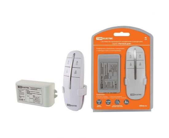 Комплект для беспроводного управления освещением TDM ПУ2-МK-3 3 канала "Уютный дом" SQ1508-0106 