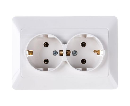 Двойная розетка TDM 2П+З 16А 250В белая Ильмень SQ1823-0012 