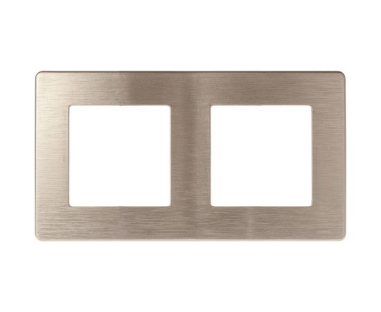 Рамка для розеток и выключателей ЭРА Серия 12 12510204 на 2 поста, Сатин, шампань Б0052512 