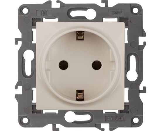 Розетка со шторками ЭРА Elegance 2P+E Schuko, 16A-250В, IP20, сл.кость 14-2102-02 Б0034273 