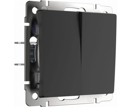 Выключатель WERKEL W1122008 двухклавишный проходной черный матовый a051621 