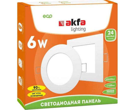 Светодиодная осветительная панель Akfa Lighting LED AK-LPS- 6W 4000K FLLPR00000023 – изображение 2