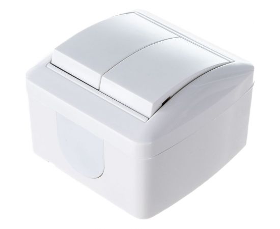 2-клавишный выключатель TDM открытой установки IP44 10А белый "Селигер" SQ1818-0002 – изображение 2