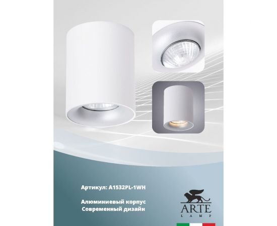 Потолочный светильник Arte Lamp TORRE A1532PL-1WH – изображение 2