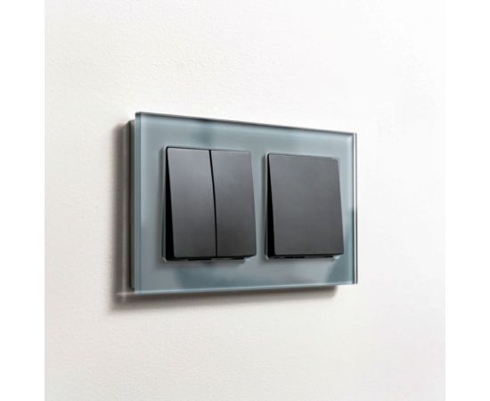 Выключатель WERKEL W1122008 двухклавишный проходной черный матовый a051621 – изображение 2