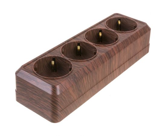 Горизонтальная 4-х местная розетка TDM 2П+3 открытой установки IP20 16A с з/ш бук Ладога SQ1801-0331 – изображение 2