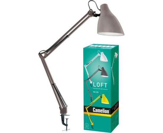 Настольный светильник Camelion KD-335 C26 тауп, с металлической струбциной, 230V, 40W, E27 13878 – изображение 2