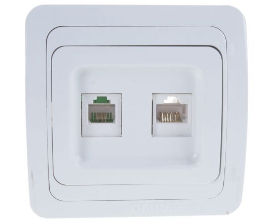 Комбинированная розетка UNIVersal Валери компьютерная+TF белая В0135 – изображение 2