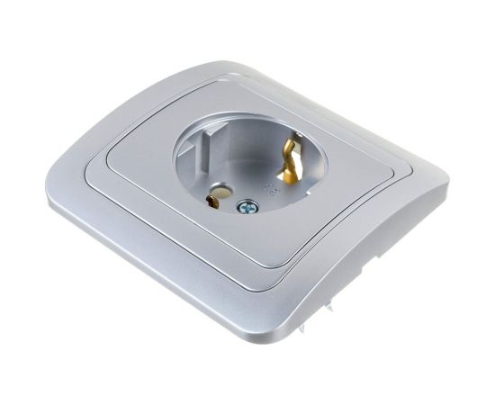 Розетка Smartbuy 1-местная с заземлением 16А серебро Марс SBE-02s-16-S1-Z-c – изображение 2