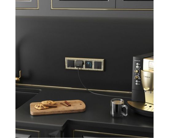 Выключатель WERKEL W1122008 двухклавишный проходной черный матовый a051621 – изображение 3