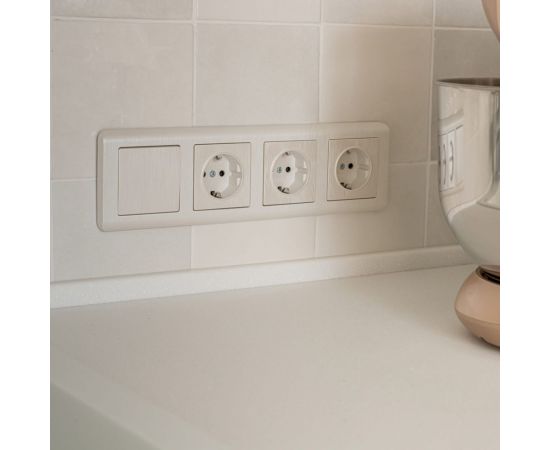 Одноклавишный выключатель WERKEL W1110013 перламутровый рифленый a051168 – изображение 3