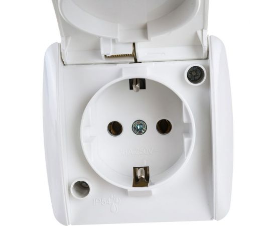 Розетка TDM 2П+3 открытой установки IP54 16А с крышкой белая "Селигер" SQ1818-0013 – изображение 3