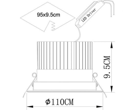 Встраиваемый светильник Arte Lamp APERTURA A3310PL-1WH – изображение 3