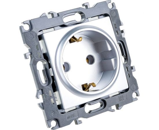 Розетка ЭРА 12-2001-03 2P E Schuko, 16A-250В, IP20, без м.лапок, 12, алюминий Б0014683 – изображение 3