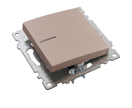 1-клавишный выключатель STEKKER с индикатором (механизм) GLS10-7101-02, 250В, 10А, серия Катрин, шампань 39591 – изображение 4