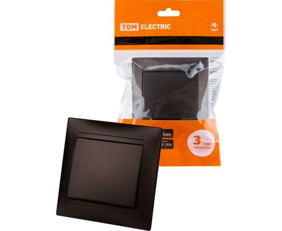 1-клавишный выключатель TDM 10А, шоколад, Лама SQ1815-0501 – изображение 4