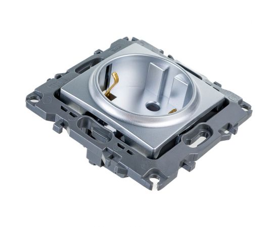 Розетка ЭРА 12-2001-03 2P E Schuko, 16A-250В, IP20, без м.лапок, 12, алюминий Б0014683 – изображение 4