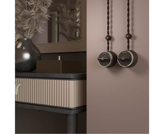 Одноклавишный переключатель WERKEL W5812052/ Vintage (мокко матовый/хром) a055915 – изображение 4