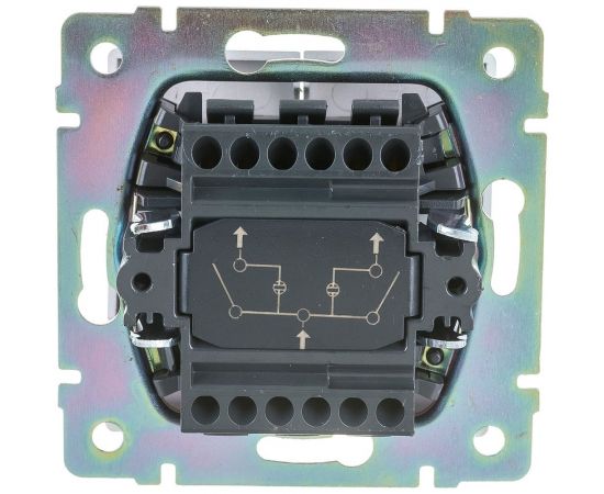 Выключатель WERKEL W1120106 двухклавишный с подсветкой серебряный a051506 – изображение 5