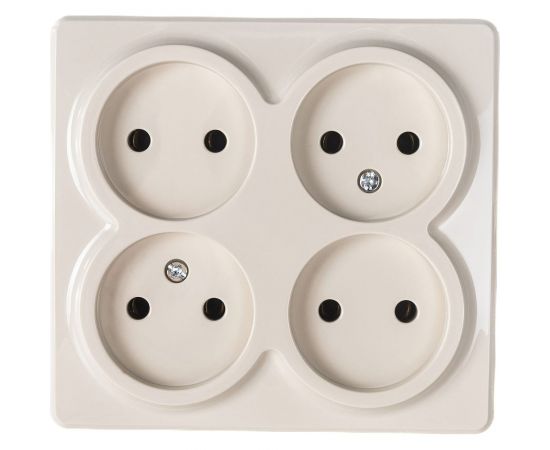 Розетка ЭРА 11-2210-02 4х2P, 16A-250В, IP20, ОУ, Эксперт, сл.кость Б0020707 