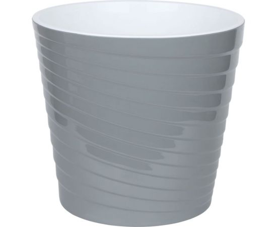 Пластиковый горшок liveingreen Эйс серый муссон, 2.7 л, диам. 17 см, с вкладкой ЭС17-70 