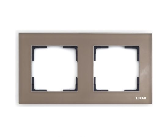 Горизонтальная рамка LUXAR Art на 2 поста стекло мокко 4606400620624 