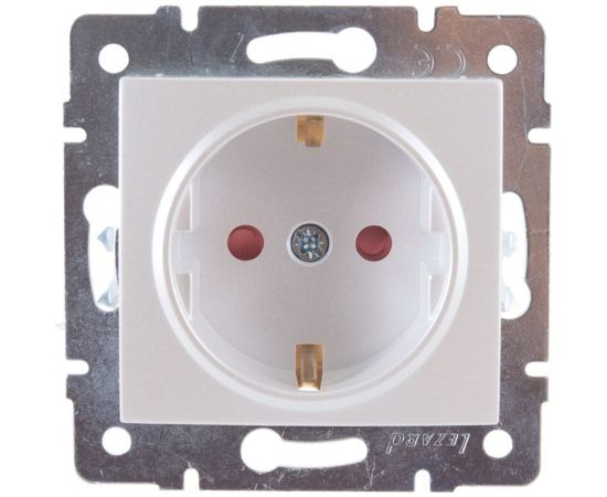 Розетка LEZARD KARINA с защитой от детей керамика жемчужно-белый перламутр 707-3088-124 
