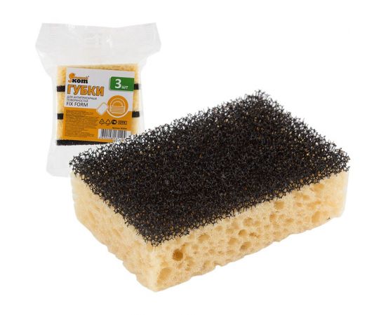 Губки для антипригарных поверхностей Рыжий кот FIX FORM 3шт 005094 – изображение 2